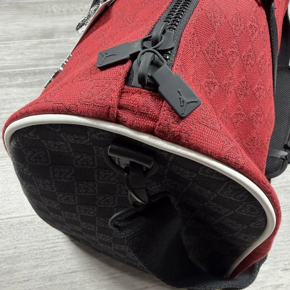 Jordan Nike Monogram Luxury Duffle Bag Varsity Red 40L Luggage Travel LM0759-H15